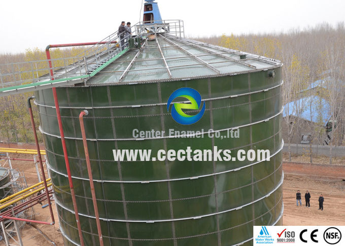 Serbatoio di acqua in acciaio da 10000 / 10K galloni / serbatoio di accumulo di acqua rivestito di vetro per impianti di biogas 1