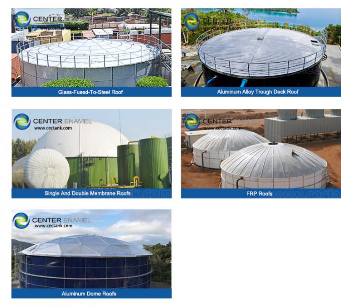 Serbatoi di 300 000 galloni di acciaio inossidabile per il riempimento di liquami con tetto in cupola di alluminio 0