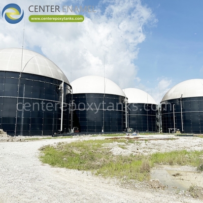 Tetti a doppia membrana per impianti di trattamento delle acque reflue: Contiene biogas dalla digestione dei fanghi.