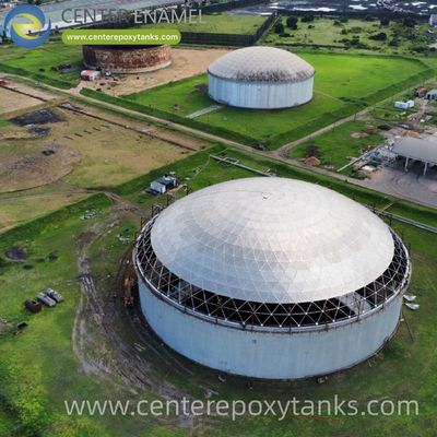 Aluminum Geodesic Dome for Industrial Wastewater Tanks: Provides a Durable Cover to Minimize Odor Emissions and Shield the Tank Contents from Rain