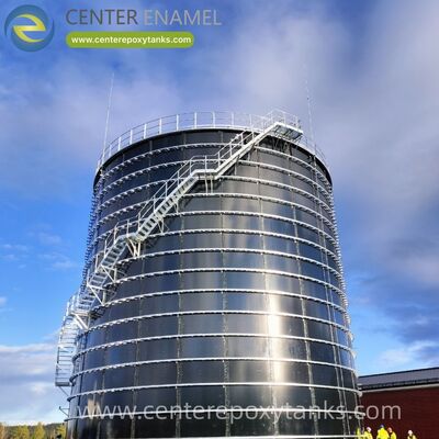 Serbatoi a bullone in acciaio epossidico come serbatoi di fermentazione dei rifiuti alimentari: vascelli di digestione robusti progettati per la decomposizione organica e la raccolta di biogas.