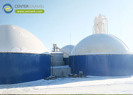 Biogas Power Plant with Glass-Fused-to-Steel Tank and Double Membrane Roof