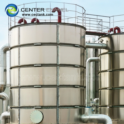 Serbatoio d'acqua cilindrico in acciaio inossidabile per progetti di biogas