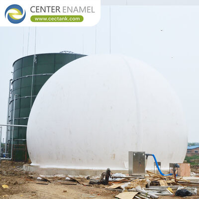 Serbatoio di stoccaggio del biogas in acciaio a bullone con porta gas a doppia membrana