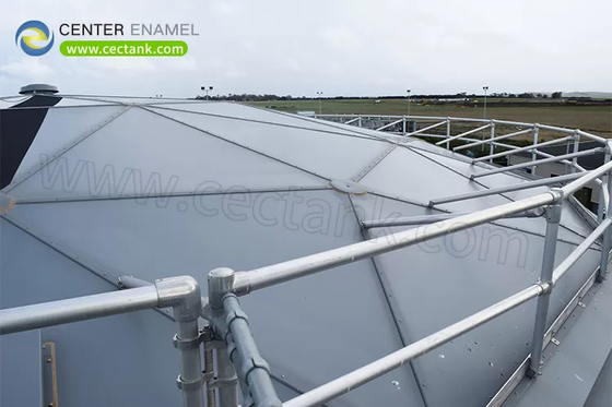 Tetti geodesici in alluminio trasparente per impianti di trattamento delle acque di petrolio e gas