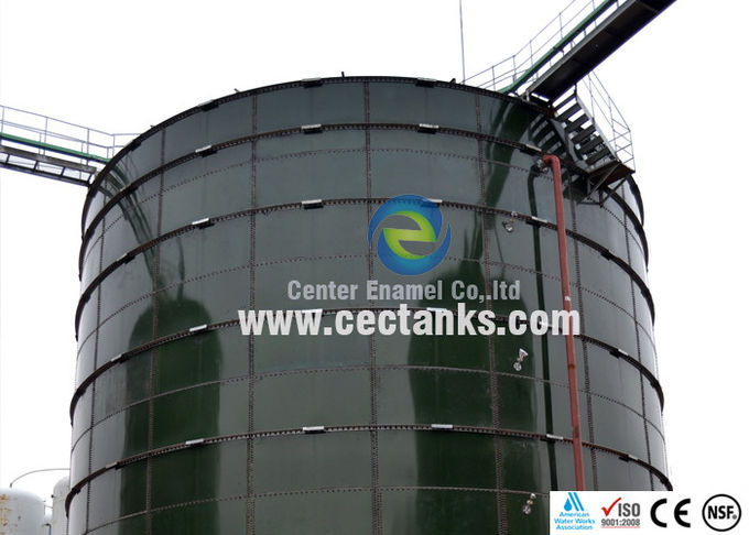 Centrale di trattamento delle acque reflue Serbatoi in acciaio fuso in vetro con tetto e pavimento conico autoappoggianti 1